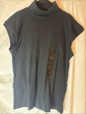 Banana Republic Black Sleeveless Turtleneck Top